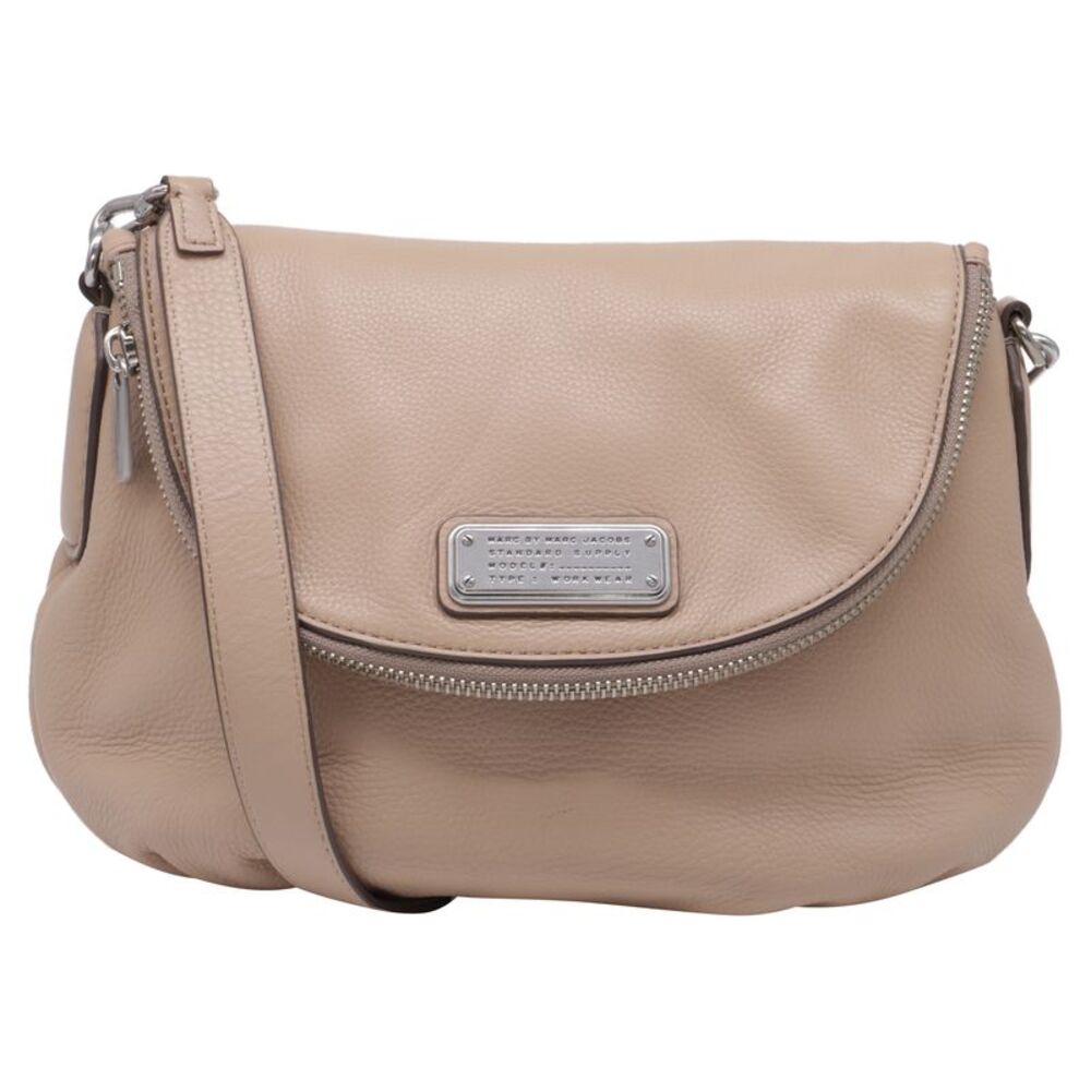 Marc by Marc New Q Zipper Natasha Mini Bag in Nude Leather
